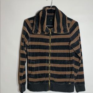Calvin Klein stripped sportswear top zipper Size S